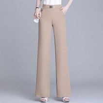 명품스타일 여성정장 의류 캐주얼 레그 하이 탄성 바지 사무직 패션 느슨한 봄 여름 얇은