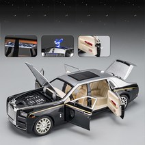 롤스로이스 다이캐스트 모형 미니카 1:24 롤스 로이스 팬텀 Mansory 합금 자동차 다이 캐스트 및 장난감 차, 04 Black Silver