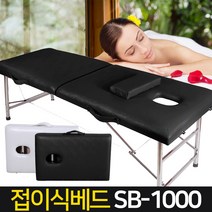 신성나라 접이식 마사지 베드 SB-1000 보급형 경락 휴대용 침대 안마 피부미용, 01_SB-1000(60cm)(블랙)+케이스