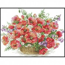I01b 양귀비꽃바구니(5D프린트십자수)-H331