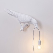 럭키 버드 크로우 벽 램프 수지 테이블 야간 조명 침실 침대 머리맡 거실 집 장식용, 05 White Right_02 EU plug