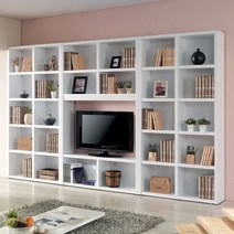 엘마 3200 TV오픈형 책장 풀세트, 색상:월넛