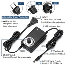 컨트롤러 포함 120mm 3000RPM 팬 냉각 12cm 12V 220V Btc 기계 섀시 워크 스테이션 캐비닛 라디터 서버 쿨링, 08 Controller