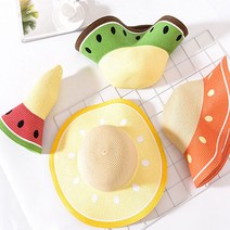 도비러비 과일밀짚모자 챙모자 왕골모자