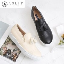 애슬릿 애슬릿 빅사이즈 여성 테슬 통굽 슬립온 운동화 3cm