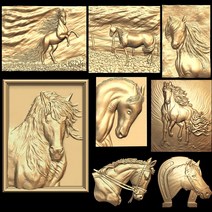 9pcs 말 3d 모델 릴리프 STL 형식 파일 CNC 라우터 3D 프린터 Artcam aspirebass