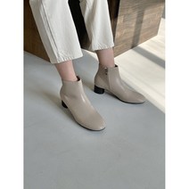여성 천연가죽 첼시 뷰티 명품 앵글부츠 소프트 베이직 미들굽 발편한 4cm 중년여성