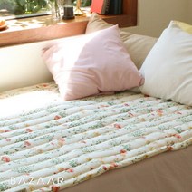 [1+1 총2장] 플라워패턴 볼륨 광목 패드+무지 광목 패드(K), 02/킹(K)/플라워/옐로우