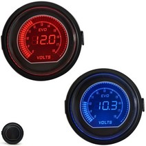 유면계 유량계 52mm EVO 오일 온도 볼트 진공 오일 온도 배기 가스 온도 부스트 터보 게이지 빨간색 및 파, 02 Volt Gauge