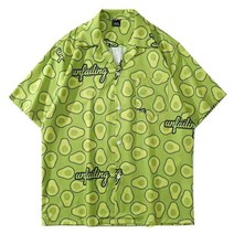 남자 하와이안 셔츠 쿨 여름 반팔 빈티지 캐주얼 오버핏 셔츠 아보카도 hawaiian shirt for beach KB0080