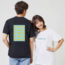 키밍 바나나 디지털프린팅 인쇄티셔츠 반팔티 오버핏