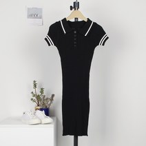 퍼니걸스 9285 세로 골지 카라 니트 미니 원피스 여성의류