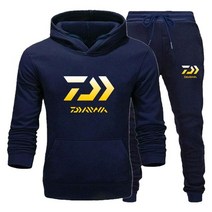 가을 겨울 남성 운동복 다이와 낚시 인쇄 2 개 세트 운동복 + 스웨트 팬츠 커플 후드 정장 여성 의류