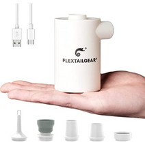FLEXTAILGEAR 휴대용 에어펌프 최경량 USB충전식 펌프노즐 포함, MP2020(화이트)