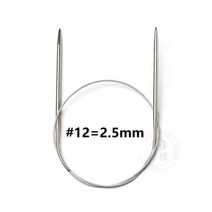 뜨개질 뜨개실 대바늘 숏팁 코바늘 스웨터 바늘 43/60/80cm 스테인레스 스틸 링 직조 원형 바느질 키트 DIY 니트 도구 1 개, 12, 길이 60cm