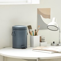 한샘 심플빈티지 페달 휴지통 3L 네이비, 단품