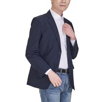 세련된 남자 여름 캐주얼 콤비 자켓 세미 정장 청바지 네이비