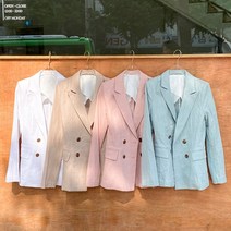 블랙홀제이 여성용 지엘스 린넨 자켓+팬츠 세트