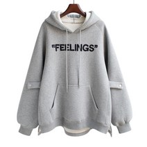 기모 후드 겨울 루즈핏 두꺼운 여자 후드 티