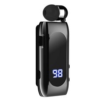 Cooela LED C타입 자동 감김 블루투스 이어폰 원클립 유선 노이즈캔슬링 생활 방수 비즈니스, 블랙