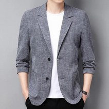 남성 린넨자켓 봄 여름 재킷 얇은 캐주얼 정장 마이 남성용 코튼 린넨 정장 재킷 봄/여름용 얇은 스타일