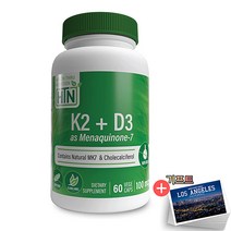 헬스스루뉴트리션 MK7 비타민 K2 + D3 1000iu 60캡슐 +기프트, 1개, 60베지캡슐