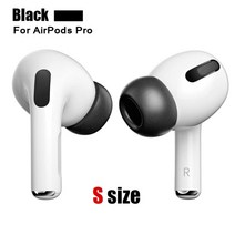 for apple airpods pro 이어 팁 메모리 폼 팁 미끄럼 방지 이어 버드 이어 쿠션 교체 이어폰 이어 패드 소형 중대, S 사이즈 블랙, 3쌍