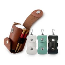 휴대용 골프공파우치 케이스 가방 골프볼주머니 가죽파우치 2구, 화이트