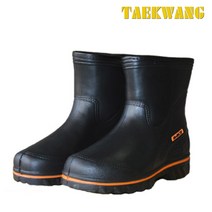 OTK-B417 검정 남자 EVA 방한 털 반장화 250~280 발목장화 방수 털장화 겨울 공장 해상 작업 장화 태광