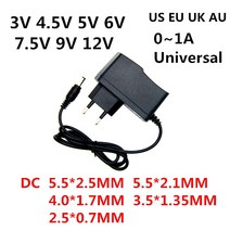 교류 어댑터 LED 조명 스트립 CCTV용 전원 공급 장치 AC 110240V DC 3V 45V 5V 6V 75V 9V 12 V 05A 1A 3 45 5 6 75 9 볼트 충전기, 2.DC  Plug 5525MM  미국75 볼트