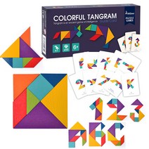 칠교놀이 퍼즐 탱그램 어린이집교구 아기 원목 도형 장난감 완구 색깔 수학교구 숫자