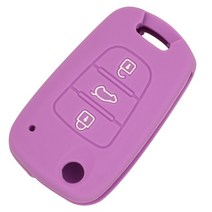 자동차키 원격 3 버튼 접이식 플리드 자동차 키 케이스 커버 기아 리오 k2 k5 sportage sorento 홀더, 04 purple_01 No Logo