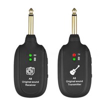 무선 충전식 일렉 기타 송신기 수신기 블루투스 uhf 시스템 내장 내장, 검은색, 1.2pcs