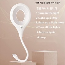 책상스탠드조명 TSJ LED 스탠드 usb전원케이블 지능형 음성 제어 스위치