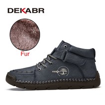 미군 군화 전투화 워커화 전술화 밀리터리부츠 DEKABR-천연 가죽 남성 발목 부츠 편안한 플랫폼 워킹 디자인 오피스 비즈니스 스니커즈