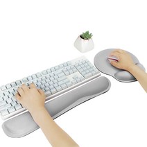 메모리폼 키보드 손목보호패드 + 마우스 손목보호패드 대, 그레이-세트
