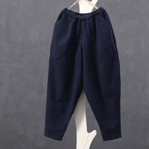 SAMARA 여성 겨울 따뜻한 빈티지 복고풍 루즈핏 기모 배기 당근 팬츠