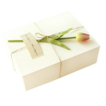 도나앤데코 블룸 직사각형 상자 화이트 대 3p + 아린 땡큐스티커 3p + 튤립 장식꽃 핑크 3p + 마끈 10m, 혼합색상, 3세트