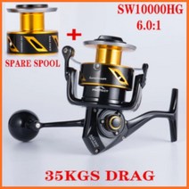 100 일본산 루어킬러 풀 메탈 스피닝 지깅 릴 솔티스트 sw4000xg 5000xg 6000hg 10000hg 35kgs 드래그 보트 팝핑 릴, SW10000HG 2 스풀