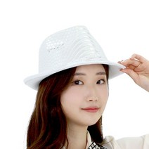 페도라모자 실버 연말파티 반짝이 패션 무대소품 의상