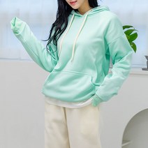 [오버나인] 여성 피치기모 특양면 루즈핏 후드 티