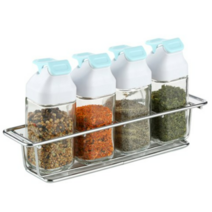 시노글라스 원터치 양념병 세트, 5세트, 원터지 양념병 스카이블루 80ml 4p + 거치대
