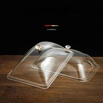 푸드 커버 투명 뚜껑 2+1 아크릴 음식 보관 빵 케익 보석 손잡이 덮개 고급 뷔페 호텔, 47x37cm 스퀘어 커버