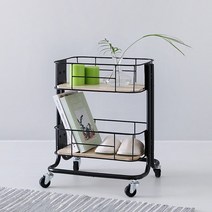 트롤리 간식팬트리 호텔 틈새선반 밀당 대피공간선반 2단 블랙, 상세페이지 참조