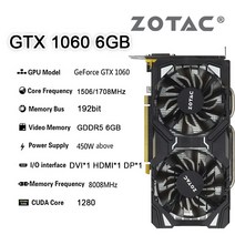 ZOTAC GeForce GTX 1060 3G 5G 6G 8008MHz PCI-E 3.0x16 GDDR5 160-92bit NVIDIA 비디오 카드 GPU 지원 데, 02 ZOTAC 1060 6G