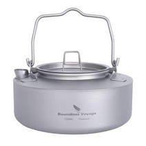 Boundless Voyage 티타늄 주전자 1.0L 접이식 손잡이 필터 포함 초경량 찻주전자 180ml 커피 컵 야외 캠핑 대용량 찻주전자 머그잔 물 커피 차용 (주전자 + 커피, Grey-Ti3100D