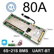 Qucc 6S 21S 100A 120A 150A 200A 스마트 BMS 7S 8S 10S 12S 13S 14S 15S 16S 17S 20S 24V 36V 48V 60V 배터리 밸런, 3.2V 6-21S 80A