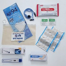 판촉물/100개/16종 키트 KF94마스크 소독티슈 체온계 데일밴드 알콜스왑 마스크목걸이/황사방역마스크/로고, 기본100개구매시, 인쇄신청