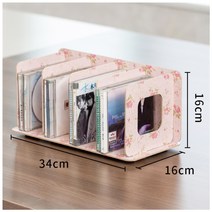 원목 CD DVD 꽂이 정리 장식장 미니 수납장 선반 조립식 스탠드 거치대, 플라워 핑크