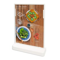 세이크린 탁상형 T형 메뉴판 아크릴꽂이 pop 쇼케이스, 1개, CNM6262W A6 UHOO T형 화이트